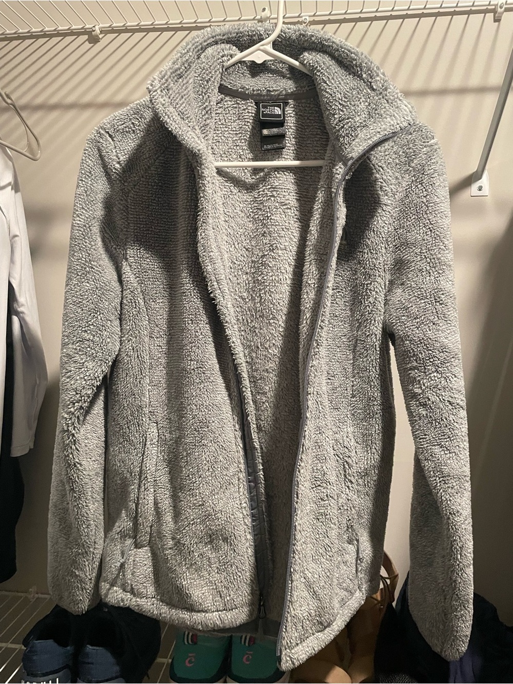 The North Face Women's Light Gray Teddy Fleece Jacket